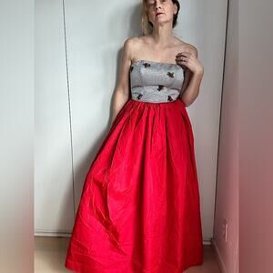 Vintage 90s Formal Dress Full Length Ball gown Size 4 Modern Red Prom